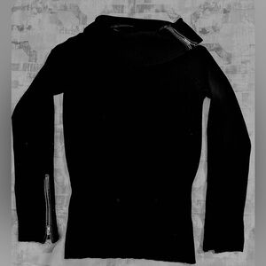 Sexy Cowl Neck Black Sweater